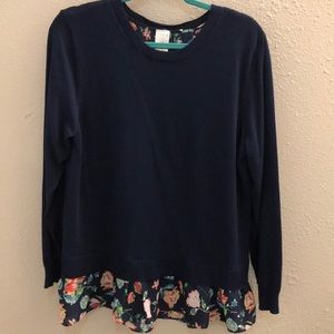 Layered Look Sweater Blouse